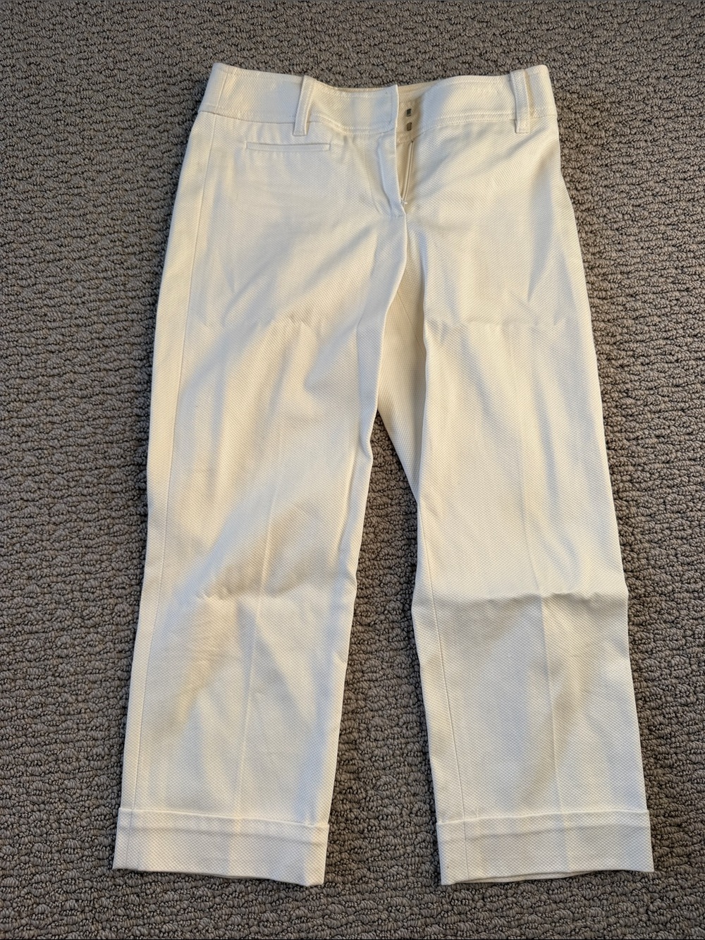 Ann Taylor Cream Cropped Ponte Pants